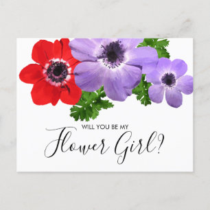 Tarjeta postal de dama de honor Chica de flores ac