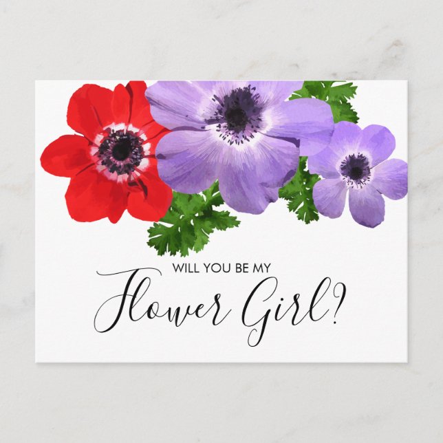 Tarjeta postal de dama de honor Chica de flores ac (Anverso)