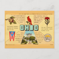 Tarjeta postal de datos antiguos de Ohio