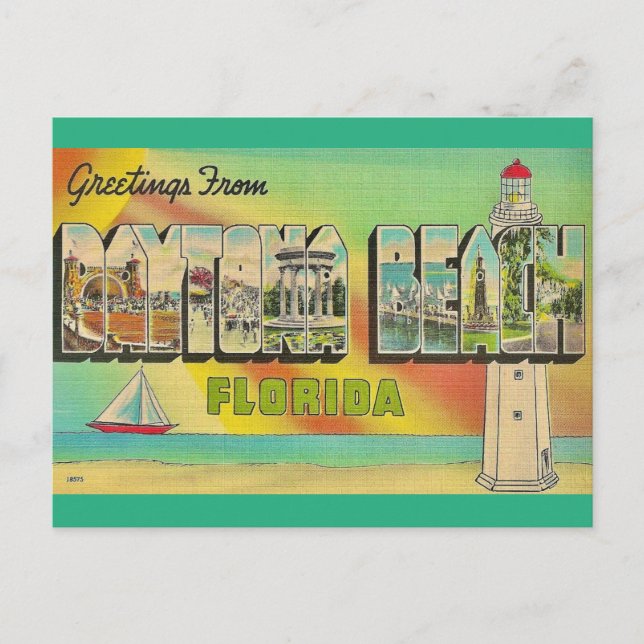 Tarjeta postal de Daytona Beach (Anverso)