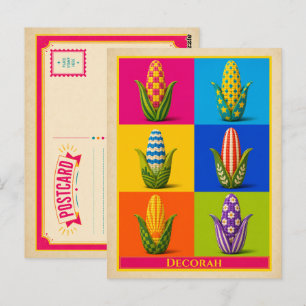 Tarjeta postal de Decorah Iowa Maíz Arte Pop Vinta