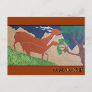 TARJETA POSTAL DE DEER FEEDING