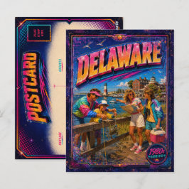 Tarjeta postal de Delaware de los 80 retro
