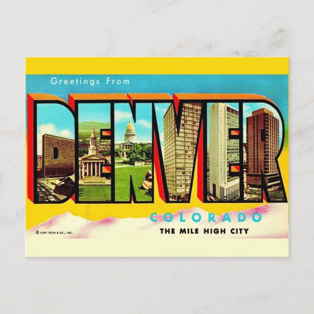 Tarjeta postal de Denver Mile High City (Anverso)