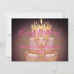 Tarjeta postal de deseos de feliz cumpleaños con p