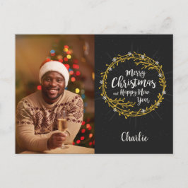 tarjeta postal de deseos de Navidad con TU FOTO Y 