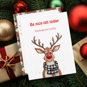Tarjeta postal de deseos de Navidad del divertido 