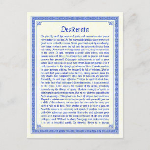 Tarjeta postal de Desiderata