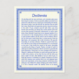 Tarjeta postal de Desiderata