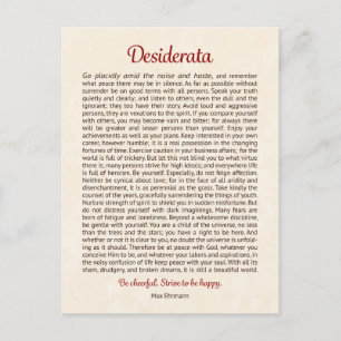 Tarjeta postal de Desiderata   Arte mini de Deside