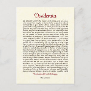 Tarjeta postal de Desiderata Arte mini Desiderat