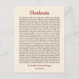 Tarjeta postal de Desiderata | Arte mini Desiderat