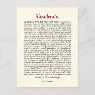 Tarjeta postal de Desiderata Arte mini Desiderat