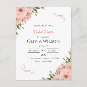 Tarjeta postal de Despedida de Soltera con flores 