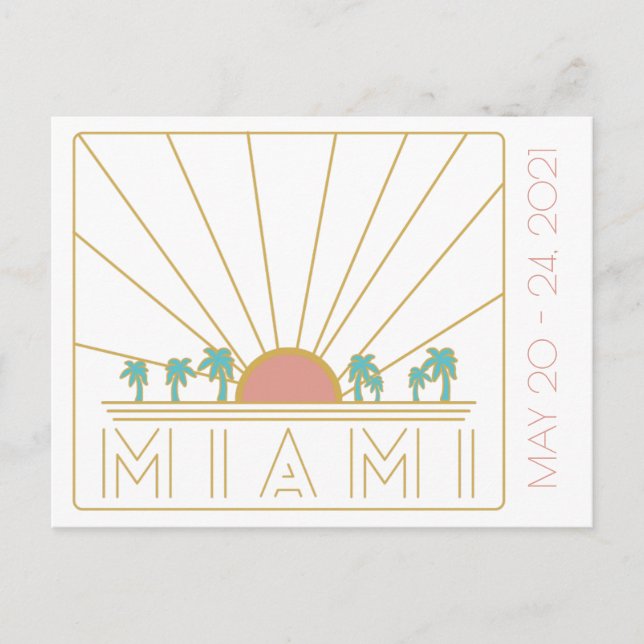 Tarjeta postal de despedida de soltera en Miami (Anverso)