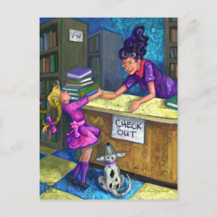 Tarjeta postal de desprotección de biblioteca