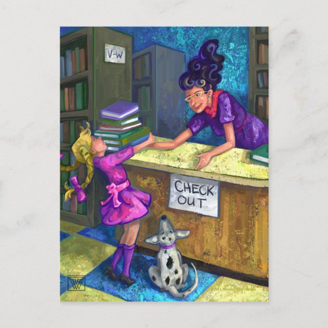 Tarjeta postal de desprotección de biblioteca (Anverso)