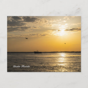 Tarjeta postal de Destin Sunset y helicópteros