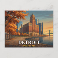 Tarjeta postal de Detroit | Guardian Building Skyl