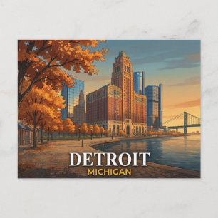 Tarjeta postal de Detroit Guardian Building Skyl