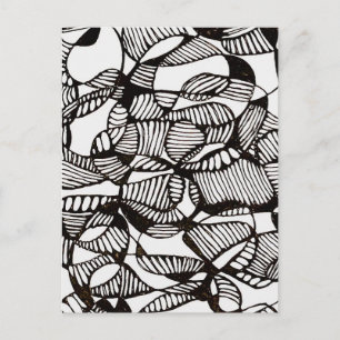 Tarjeta postal de dibujo abstracto de garabatos co