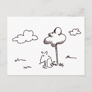 Tarjeta postal de dibujo de perro de dibujos anima