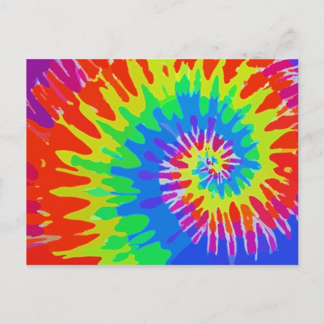 Tarjeta postal de dibujos animados con Tie-Dye (Anverso)