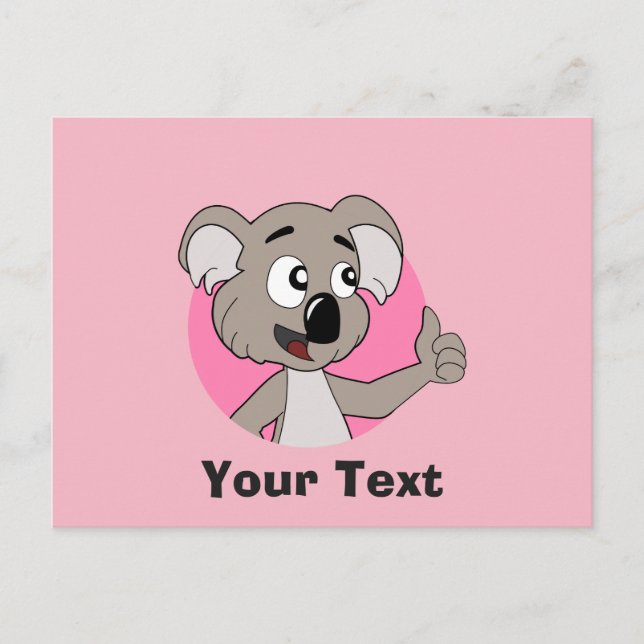 Tarjeta postal de dibujos animados de koala (Anverso)