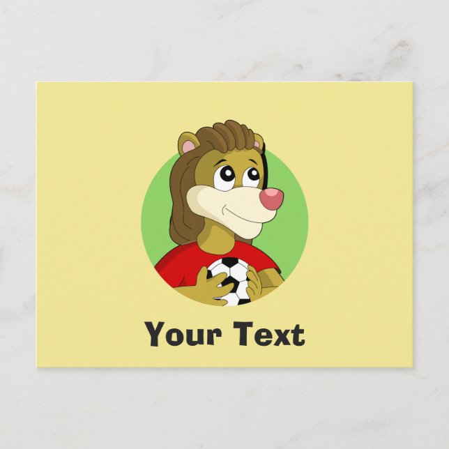 Tarjeta postal de dibujos animados de león sosteni (Anverso)