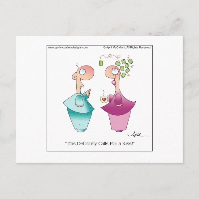 Tarjeta postal de dibujos animados de MUÉRDAGO por (Anverso)