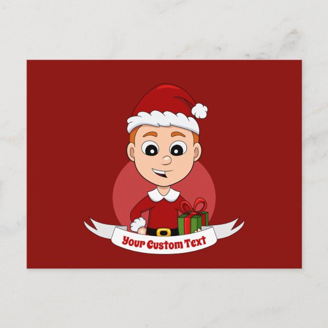 Tarjeta postal de dibujos animados de Navidad (Anverso)