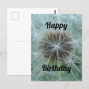 Tarjeta postal de diente de león blanco