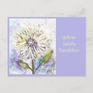 Tarjeta postal de diente de león salsify amarillo