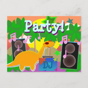 Tarjeta postal de dinosaurio del Fiesta de Guay DJ