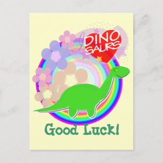 Tarjeta postal de dinosaurios florales de buena su