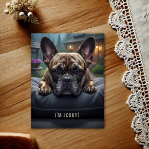 Tarjeta postal de disculpa de Bulldog Francés