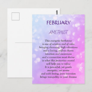 Tarjeta postal de diseño de amatista, piedra de na