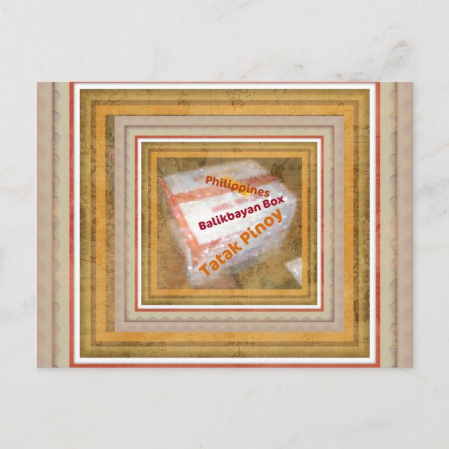 Tarjeta postal de diseño de caja filipina de Balik (Anverso)