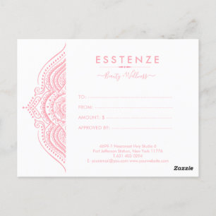 Tarjeta postal de diseño de certificado de regalo