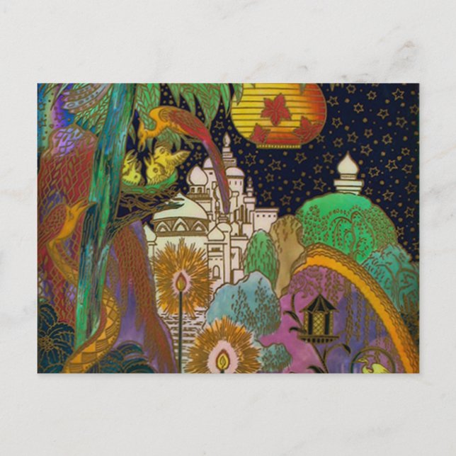 Tarjeta postal de diseño de cosecha de Fairyland (Anverso)
