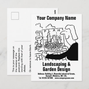 Tarjeta postal de diseño de jardines y paisajismo