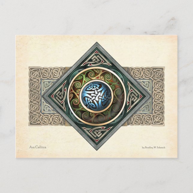Tarjeta postal de diseño de Knotwork Celtic (Anverso)