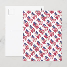 Tarjeta postal de diseño de patrón de bandera azul