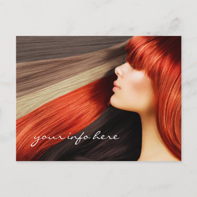 Tarjeta postal de diseño de pelo largo color Hairc (Anverso)