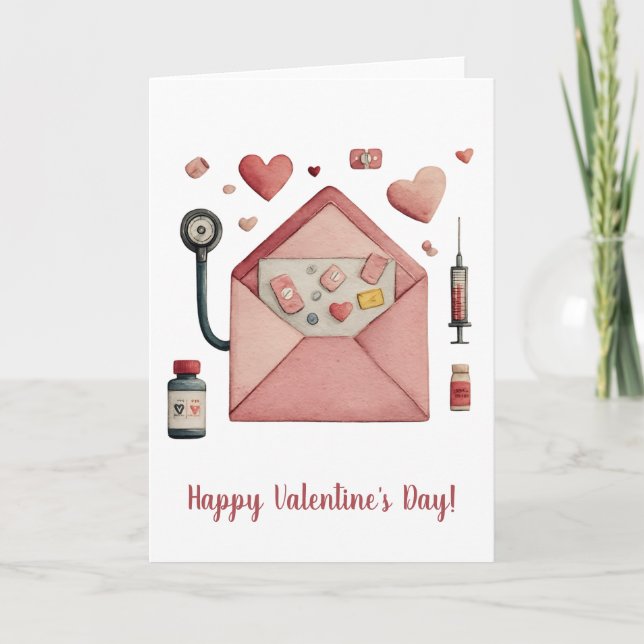 Tarjeta postal de diseño de San Valentín de receta (Anverso)