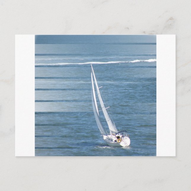 Tarjeta postal de diseño de viento en vela (Anverso)