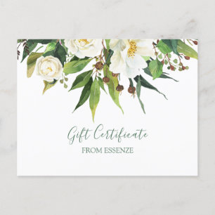 Tarjeta postal de diseño del certificado de regalo