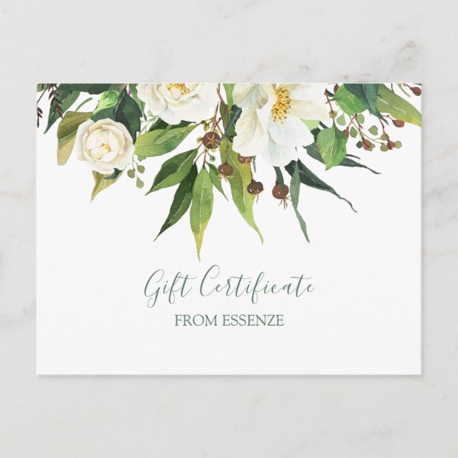 Tarjeta postal de diseño del certificado de regalo (Anverso)