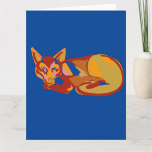 Tarjeta postal de diseño gráfico Foxy