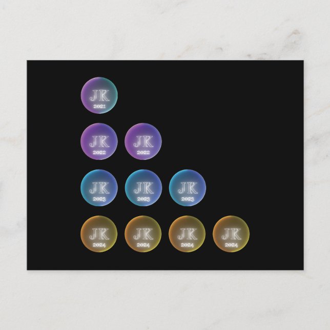 Tarjeta postal de diseño triangular de cuatro años (Anverso)